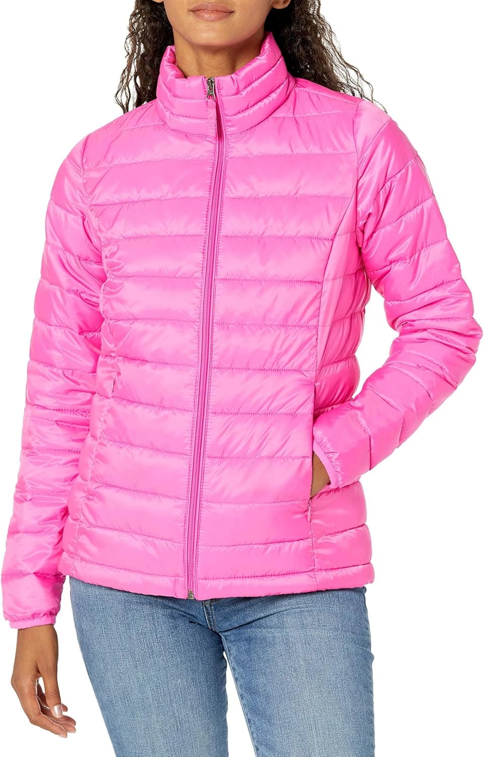 Amazon Essentials Women's Packable Puffer Jacket - Neon Pink - Image 1