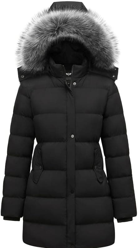 GGleaf Winter Puffer Coat with Removable Fur Hood - Image 1