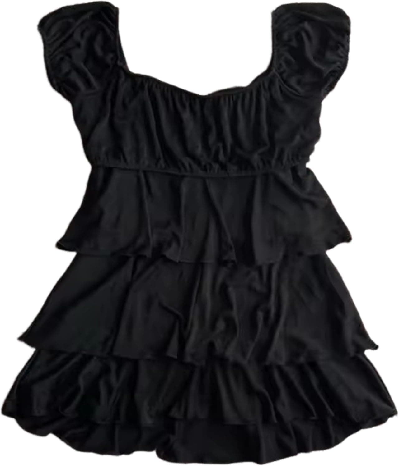 RICHTRUE Y2K Gothic Babydoll Crop Top with Lace Bow Details - Image 1