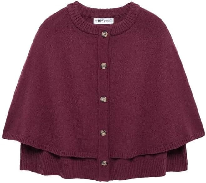 JOLILUNA Knit Cape Cardigan - Button-Front Cropped Coat - Image 1