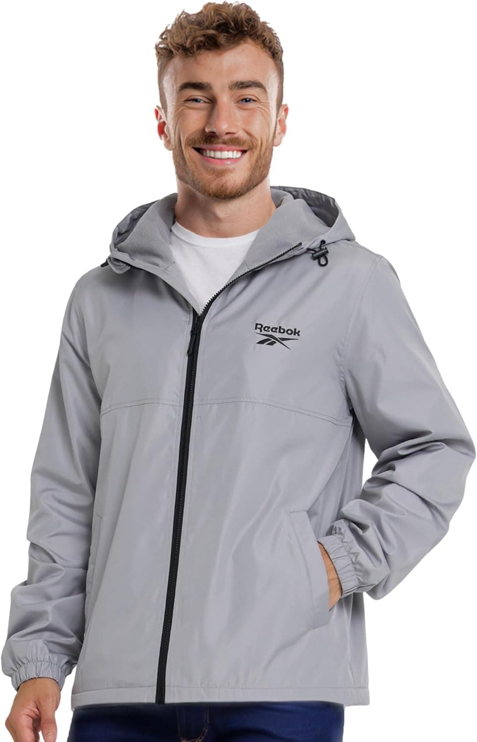 Reebok Men's Hooded Rain Windbreaker Jacket - Image 1