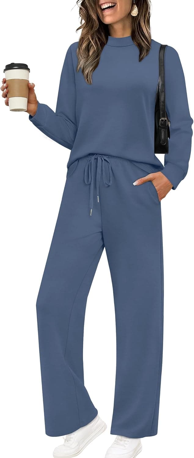 Sampeel Mock Neck Coordinated Lounge Set - Women's Two Piece - Image 1