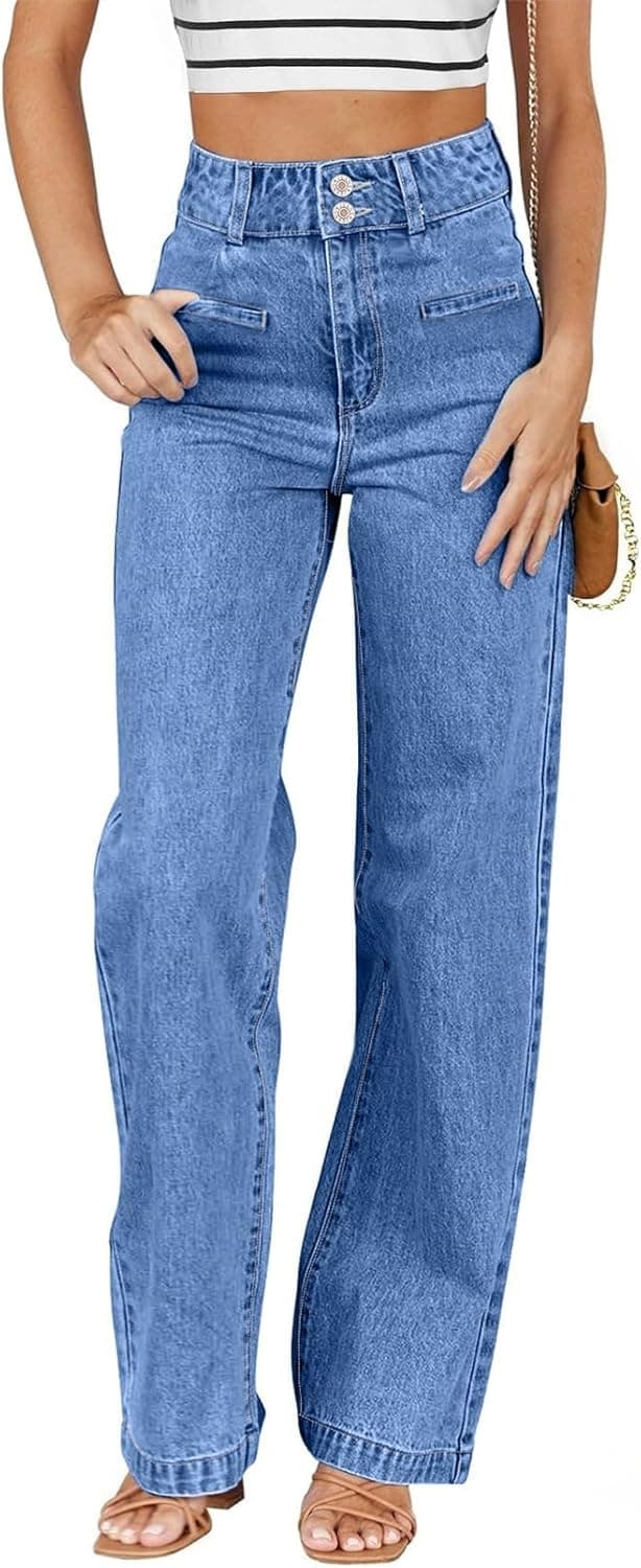 Sidefeel High-Rise Wide Leg Stretch Denim Jeans - Image 1