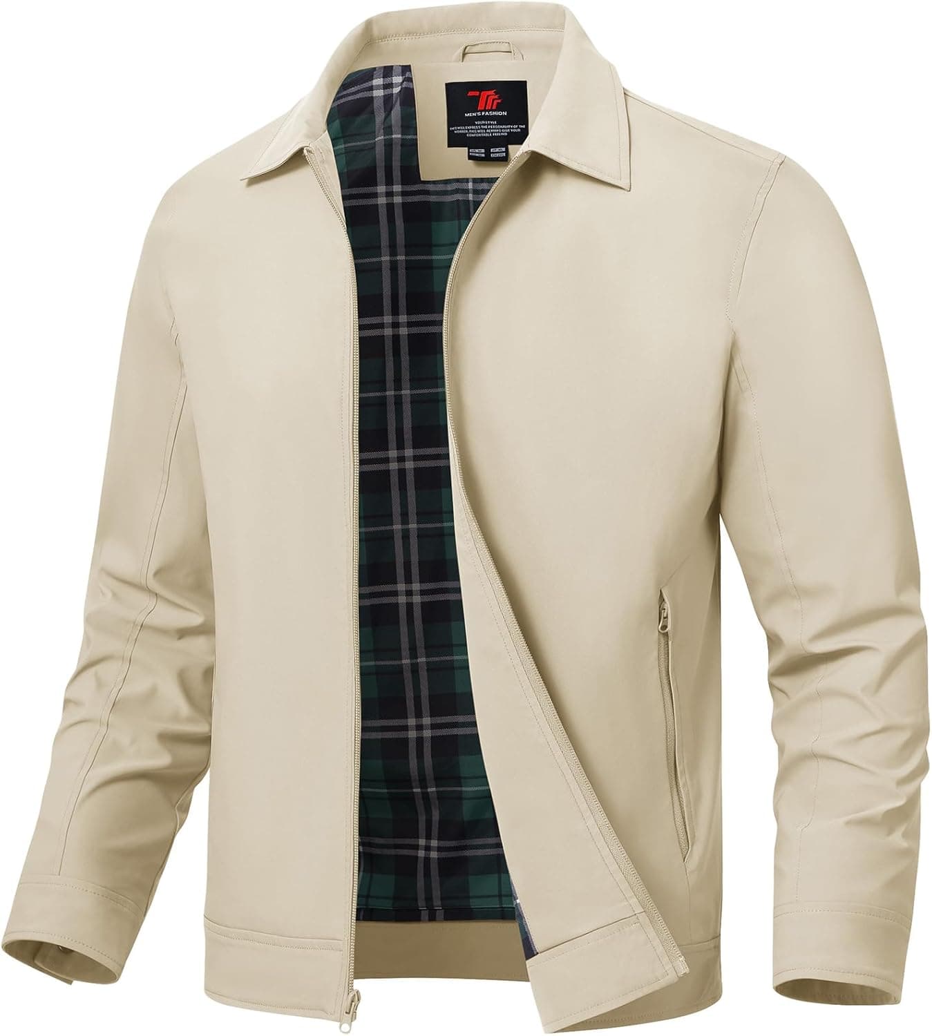 TBMPOY Light Khaki Windbreaker Jacket - Men's Full Zip - Image 1