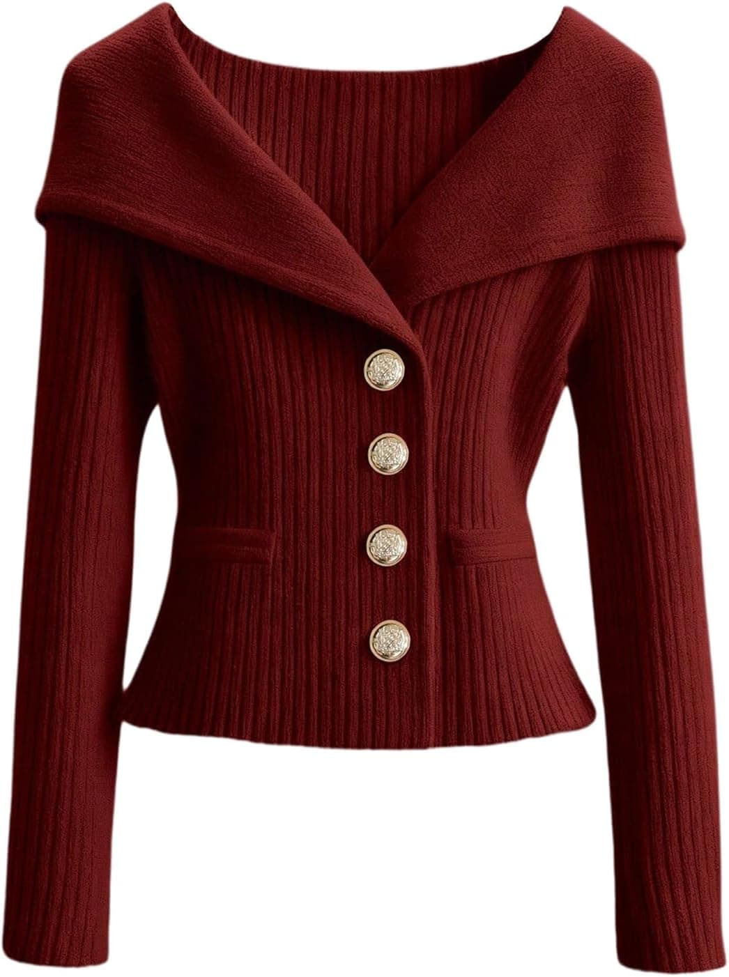 Verdusa Ribbed Button-Down Cardigan - Classic Fitted Knit - Image 1