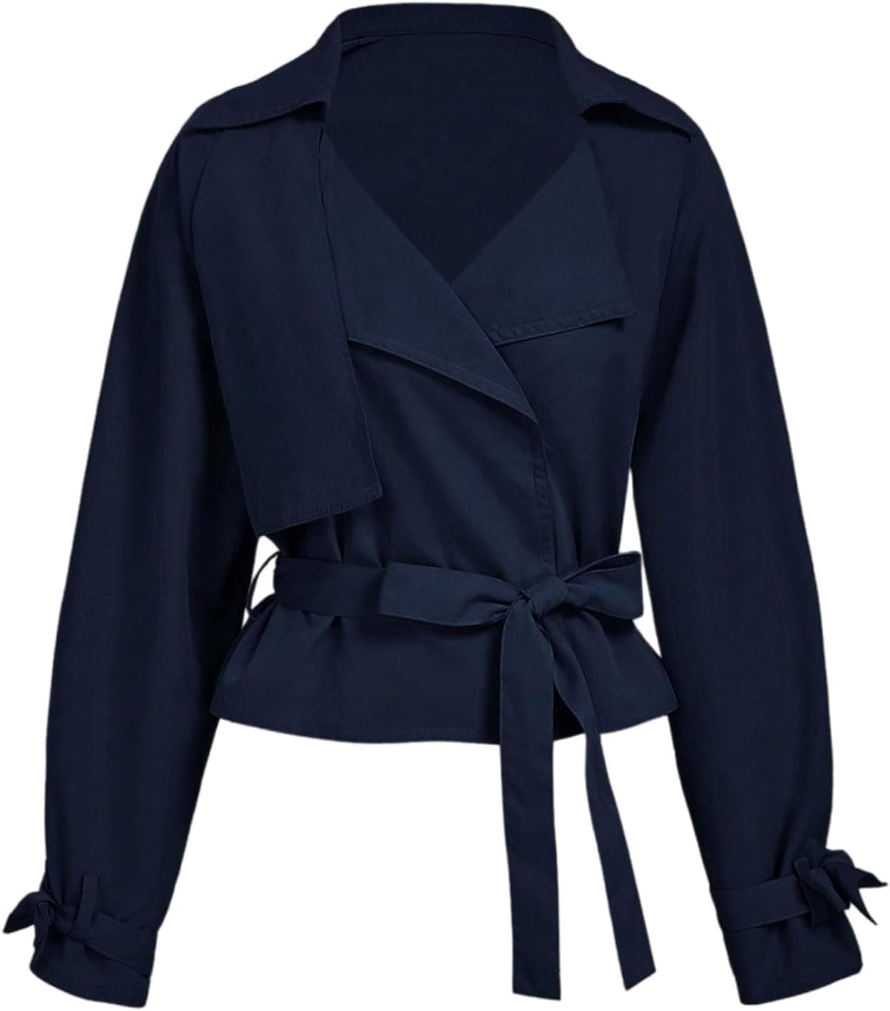 Verdusa Sophisticated Wrap Trench Coat with Belt - Image 1