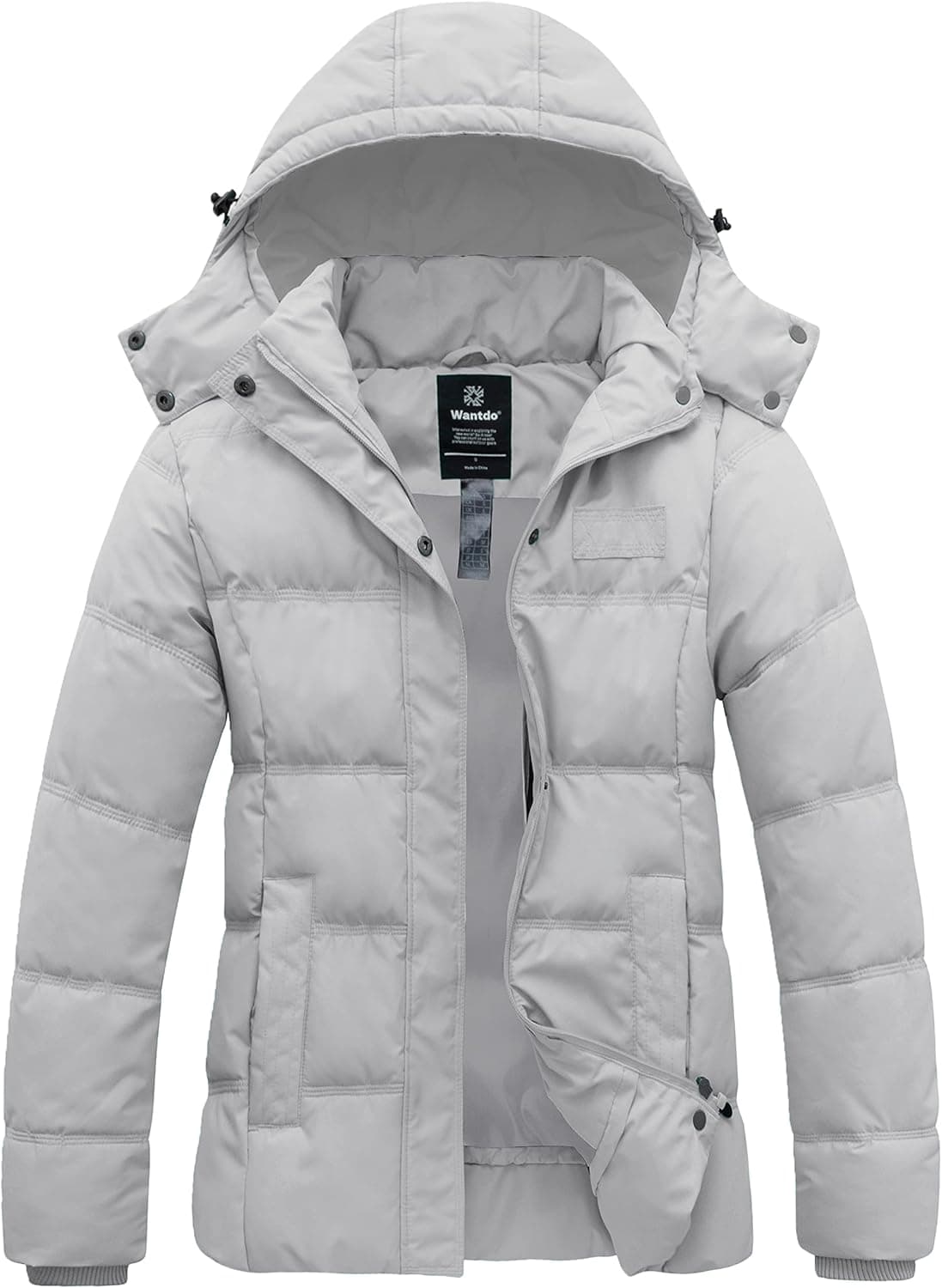 Wantdo Women's Quilted Winter Puffer Coat with Removable Hood - Image 1