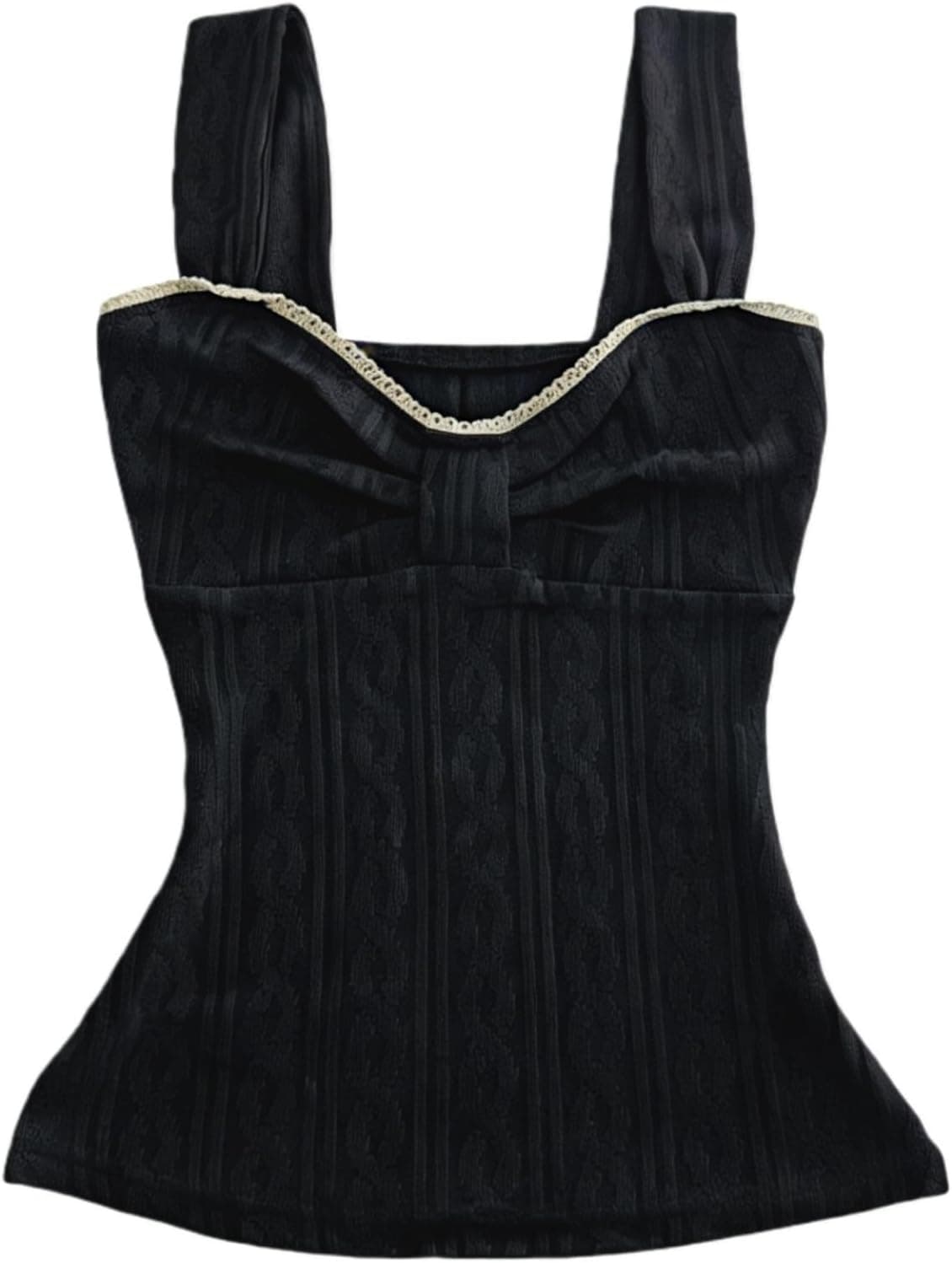 Tsultryofs Vintage Lace Trim Cami Top - Fairy Grunge Style - Image 1