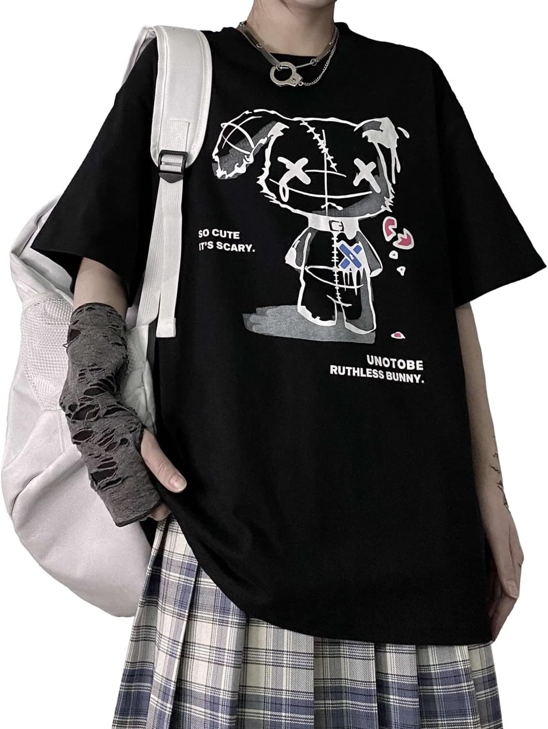 Linsennia Gothic Bear Print Harajuku Top - Image 1