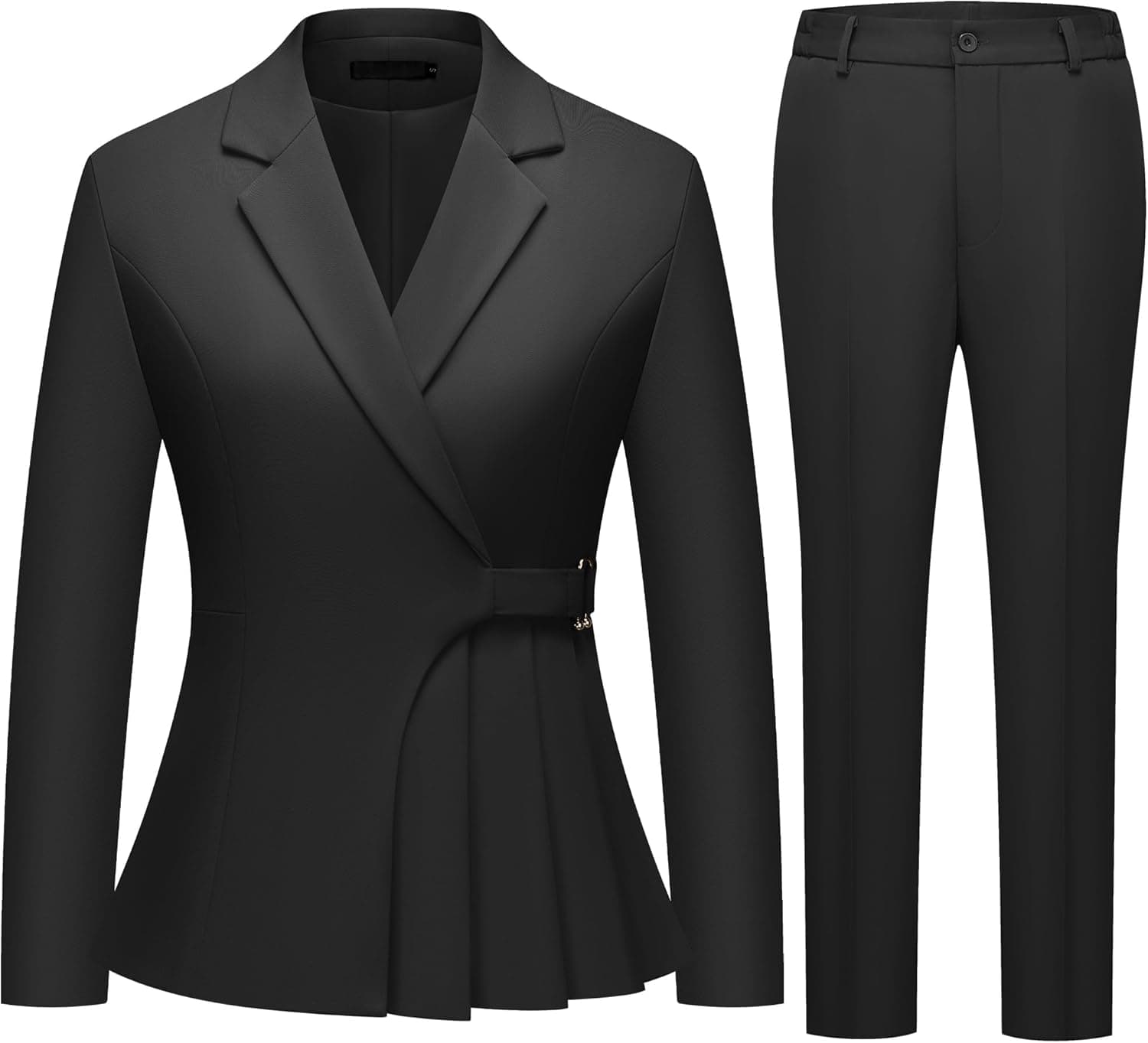 SUAURAIT Asymmetrical Blazer & Pants Suit Set - Image 1