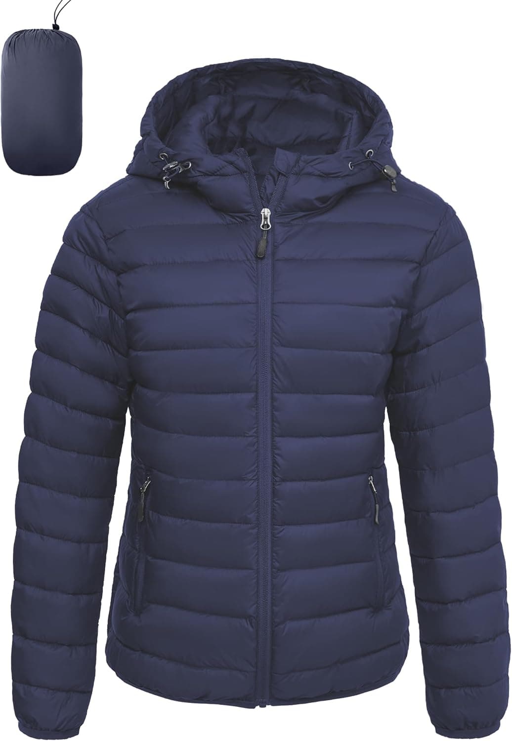 LZACTOIN-X Quilted Packable Puffer Jacket - Lightweight Hooded Coat - Image 1
