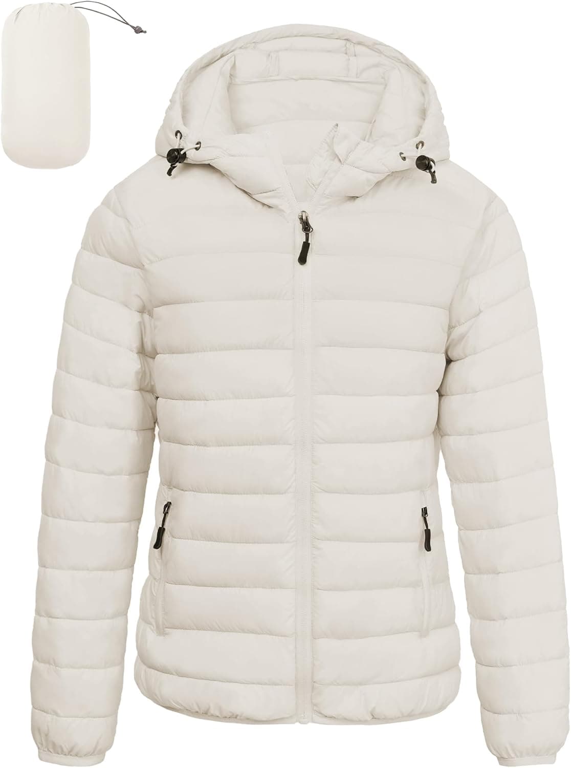 LZACTOIN-X Packable Quilted Puffer Jacket with Hood - Image 1