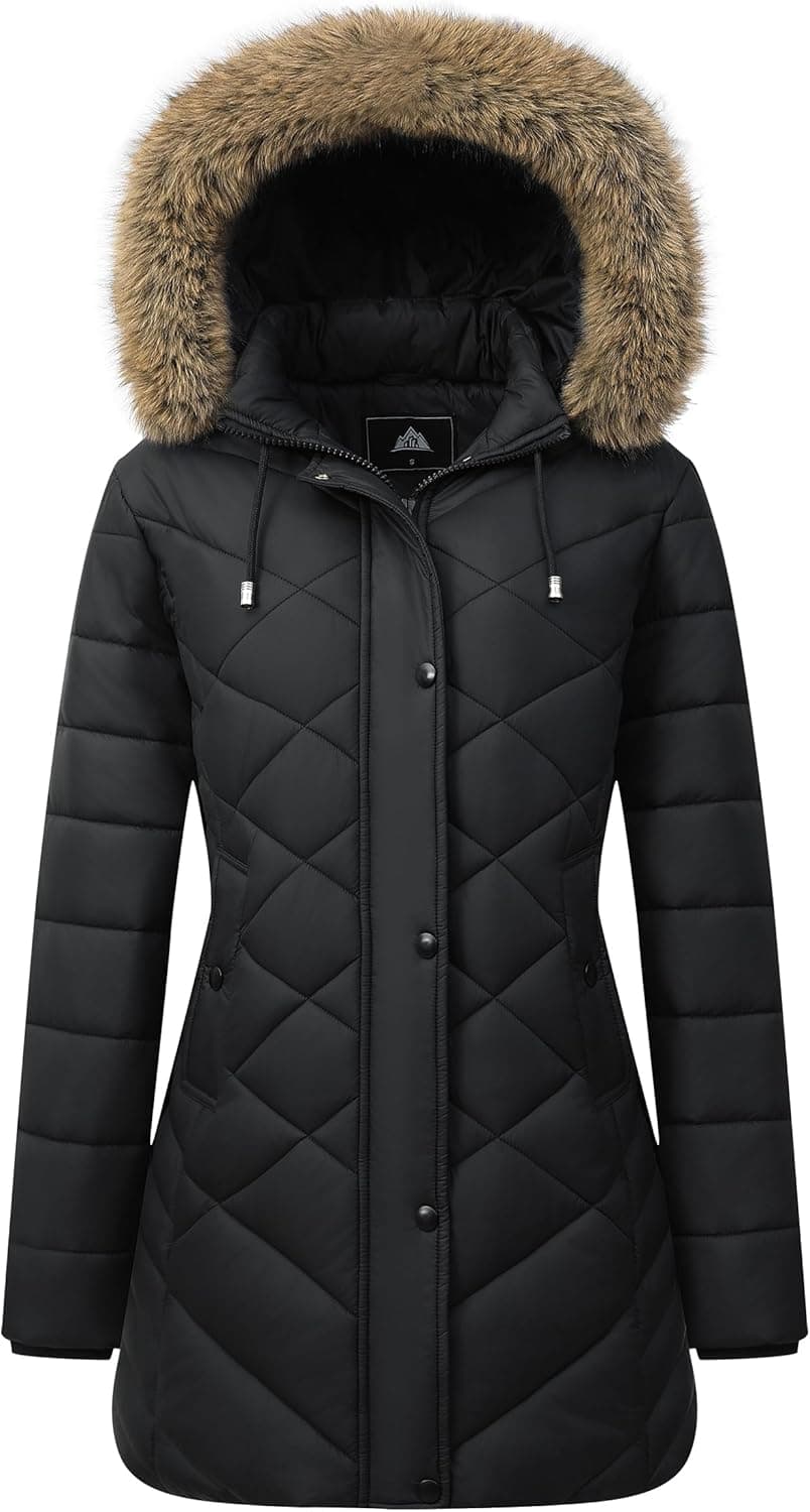 Pufflady Arctic Shield Long Puffer Coat with Removable Hood - Image 1