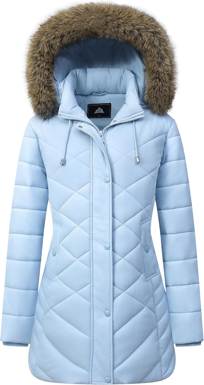 Pufflady Alpine Shield Long Puffer Coat with Removable Hood - Image 1