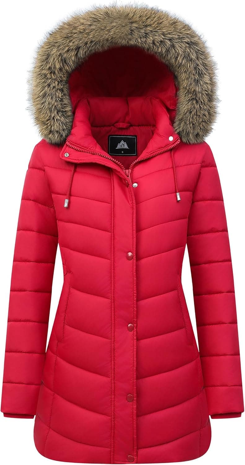Pufflady Luxe Long Winter Parka with Detachable Hood - Image 1