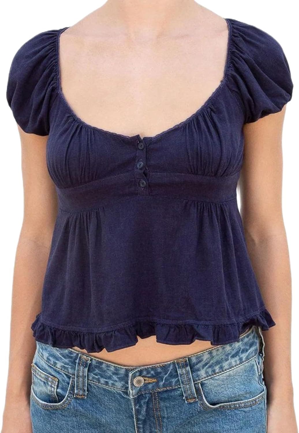 DSORVICD Y2K Gingham Lace Trim Coquette Top - Image 1