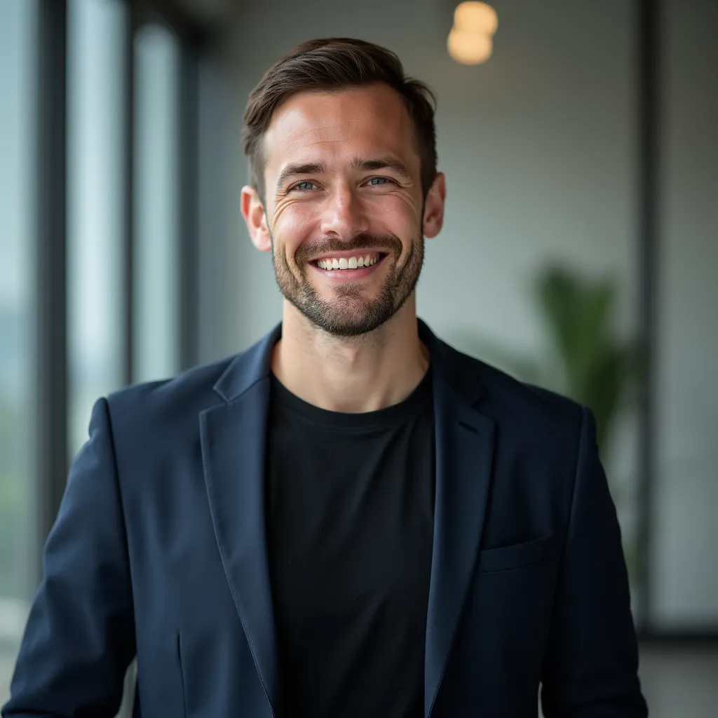 Professional LinkedIn headshot created with AI